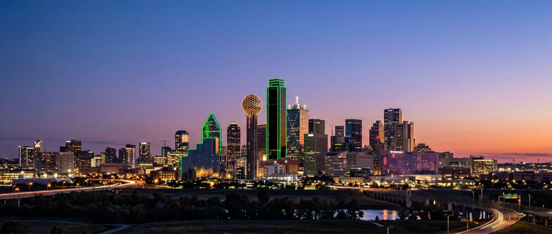 Dallas skyline background