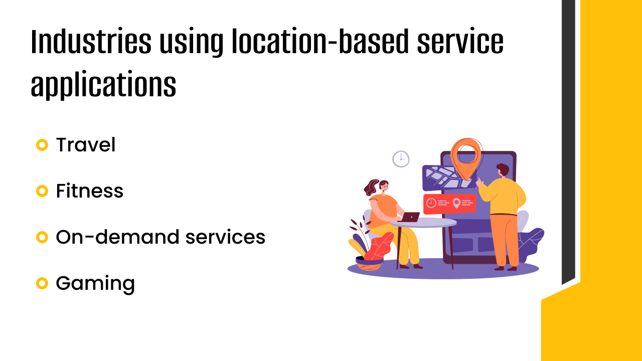 Industries using location-based service applications